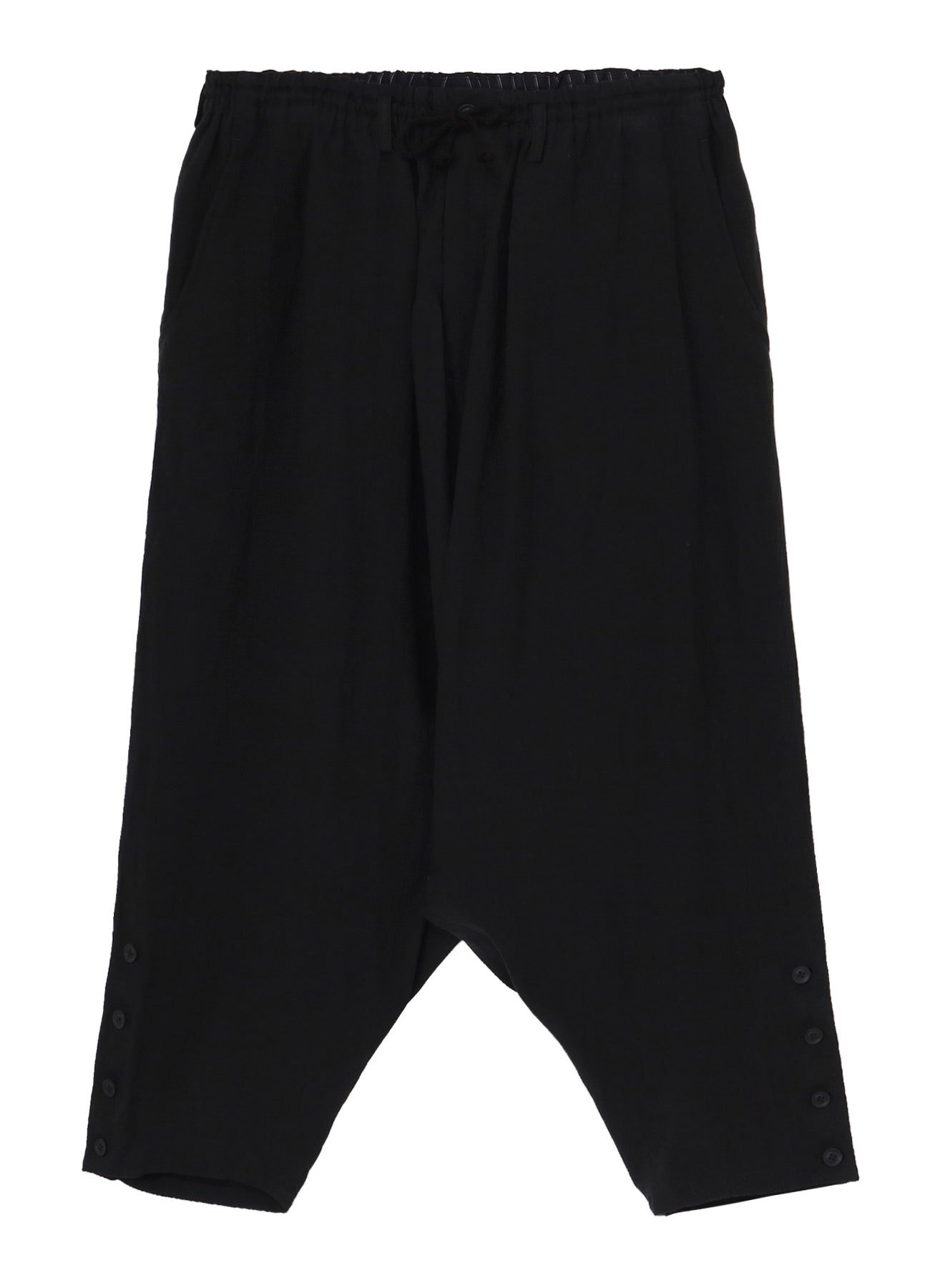 LINEN CLOTH HEM BUTTON SAROUEL PANTS