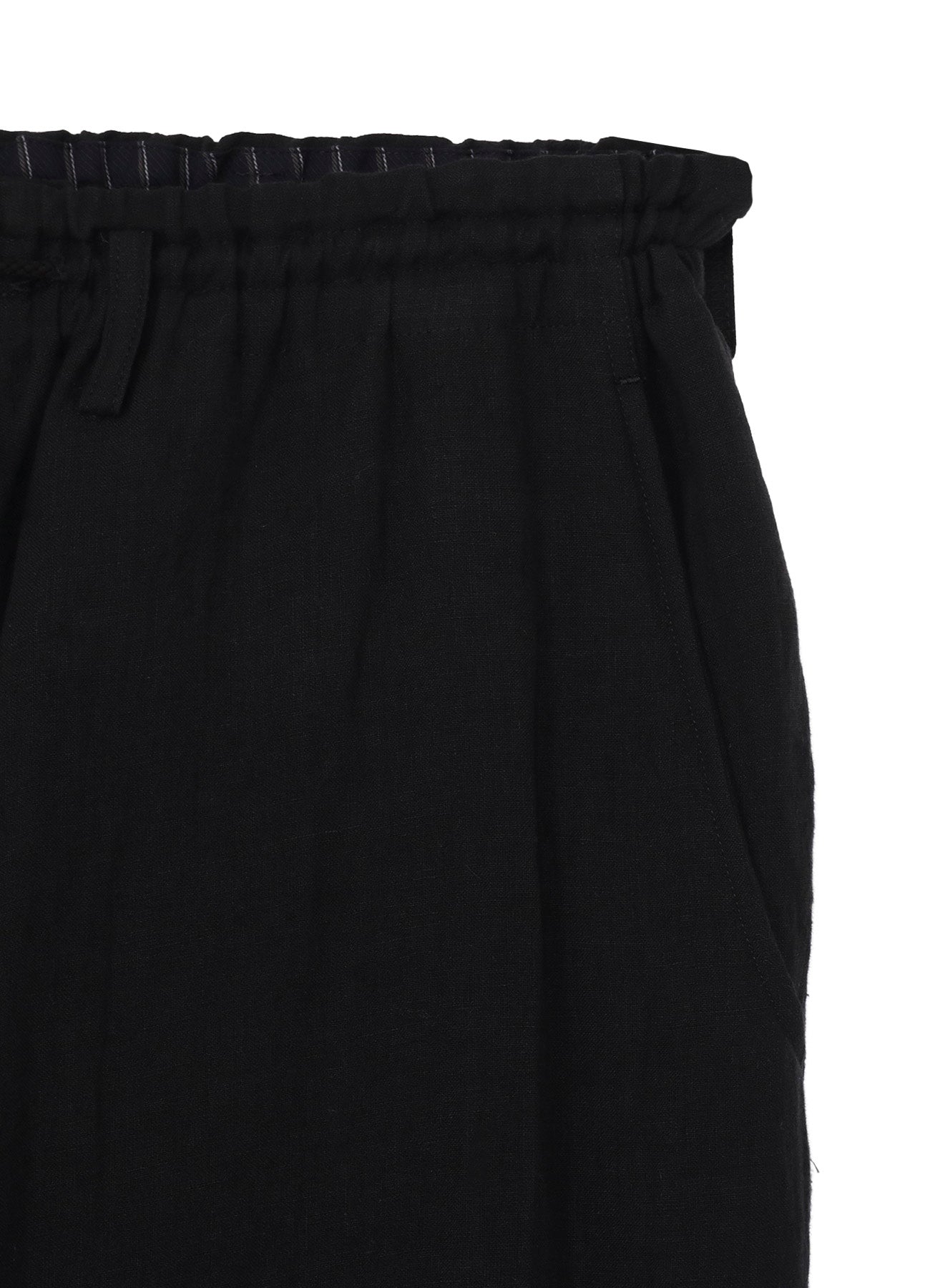LINEN CLOTH HEM BUTTON SAROUEL PANTS