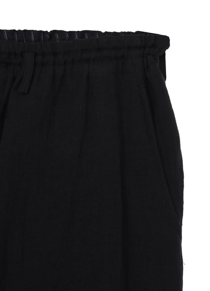 LINEN CLOTH HEM BUTTON SAROUEL PANTS