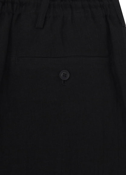 LINEN CLOTH HEM BUTTON SAROUEL PANTS