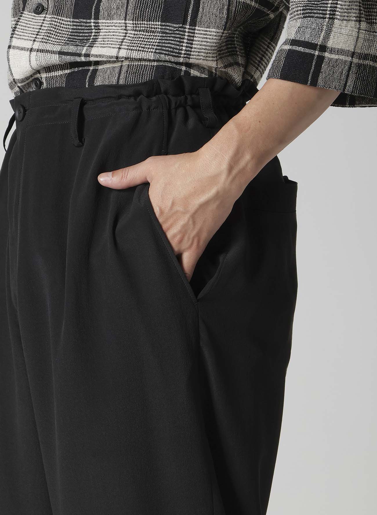 CREPE DE CHINE DESIGNED BOX POCKET PANTS