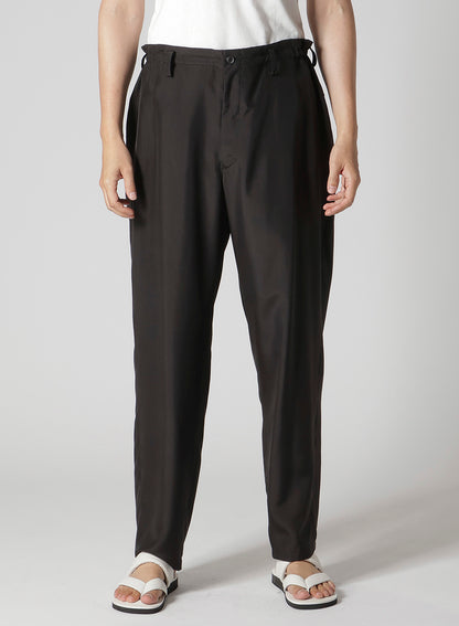 SILK HABUTAE TRIANGLE TAB SLIM PANTS