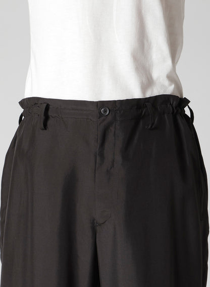 SILK HABUTAE TRIANGLE TAB SLIM PANTS