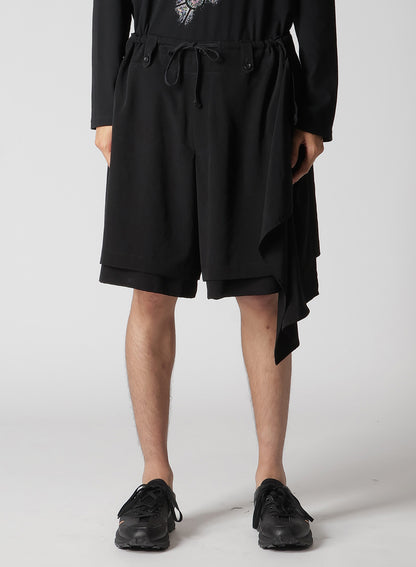 TA TUXEDO DRAPE PANEL ATTACHED SHORT PANTS