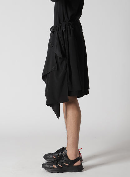 TA TUXEDO DRAPE PANEL ATTACHED SHORT PANTS