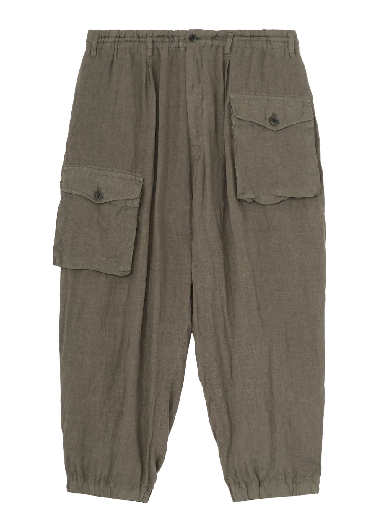 GARMENT-DYED LINEN SIDE TUCK POCKET PANTS – THE SHOP YOHJI YAMAMOTO