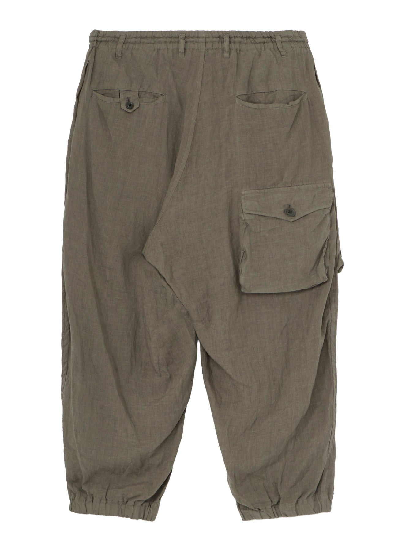 GARMENT-DYED LINEN SIDE TUCK POCKET PANTS