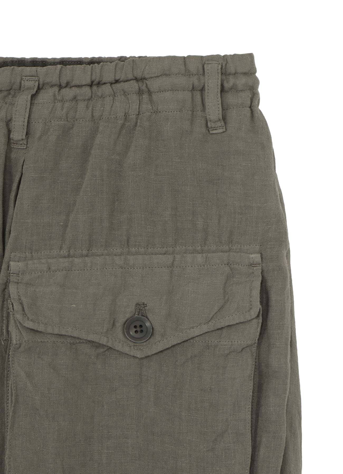 GARMENT-DYED LINEN SIDE TUCK POCKET PANTS – THE SHOP YOHJI YAMAMOTO