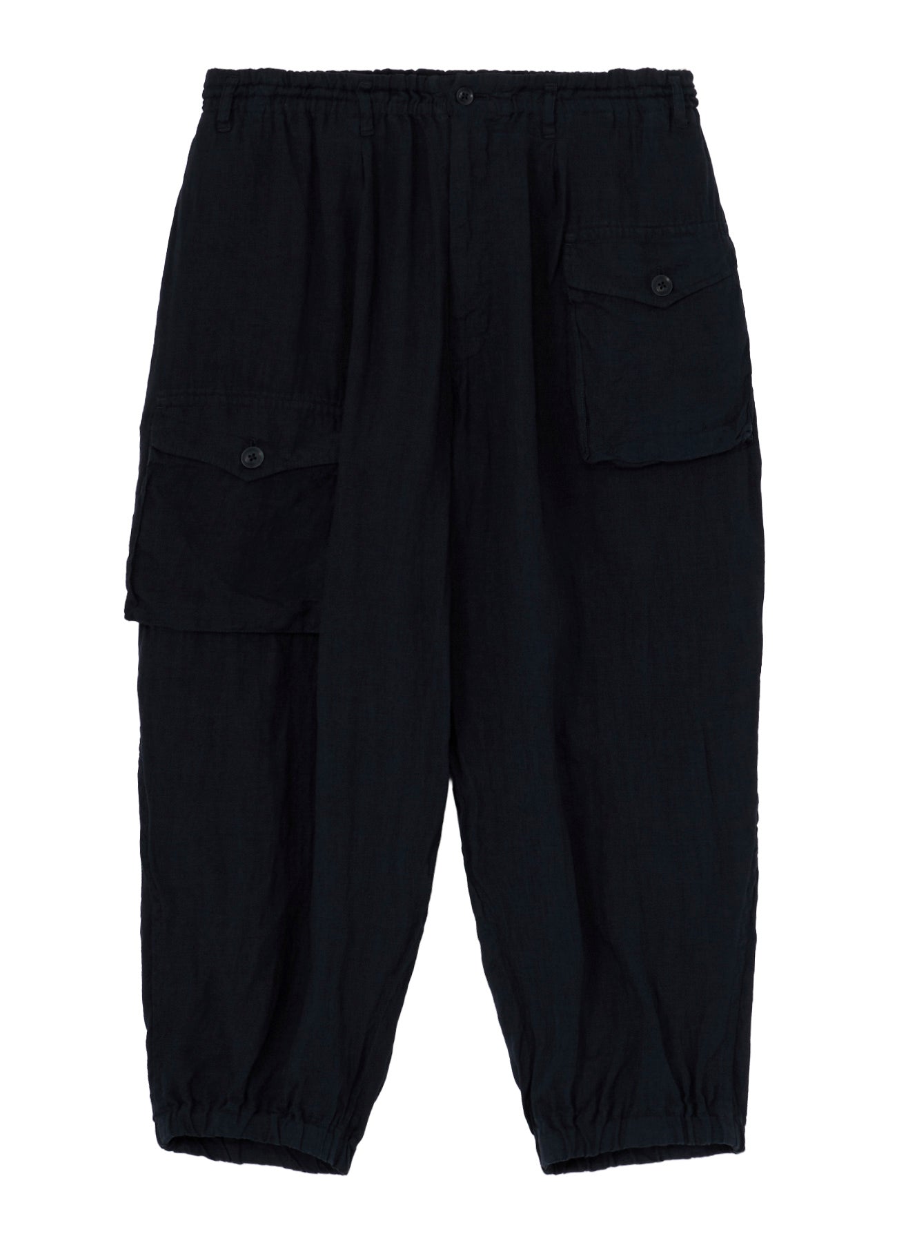 GARMENT-DYED LINEN SIDE TUCK POCKET PANTS