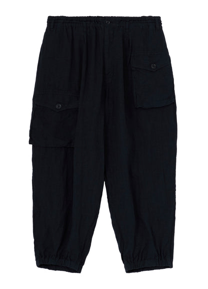 GARMENT-DYED LINEN SIDE TUCK POCKET PANTS