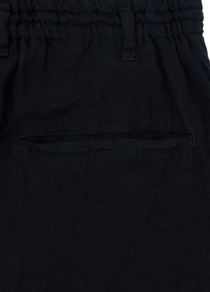 GARMENT-DYED LINEN SIDE TUCK POCKET PANTS