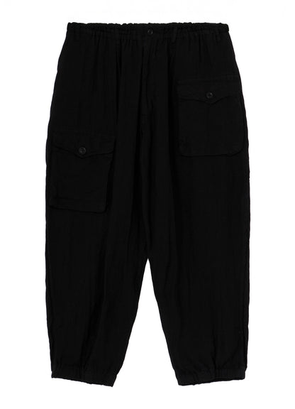GARMENT-DYED LINEN SIDE TUCK POCKET PANTS