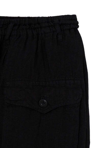 GARMENT-DYED LINEN SIDE TUCK POCKET PANTS