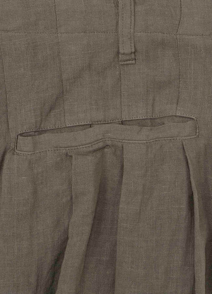 GARMENT-DYED LINEN BALLOON PANTS