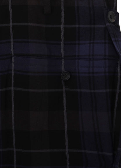 <PIECE UNIQUE>RY PLAID PLEATS PANEL PANTS