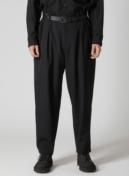 WOOL GABARDINE 2 TUCKS SUSPENDER PANTS