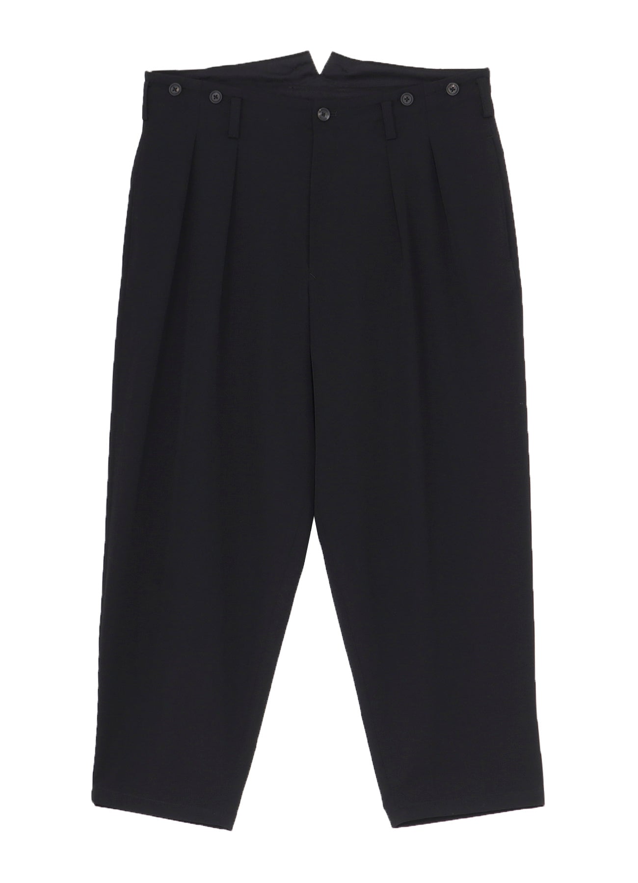 WOOL GABARDINE 2 TUCKS SUSPENDER PANTS