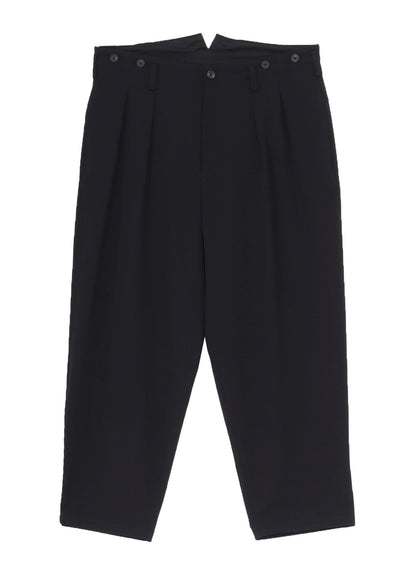 WOOL GABARDINE 2 TUCKS SUSPENDER PANTS