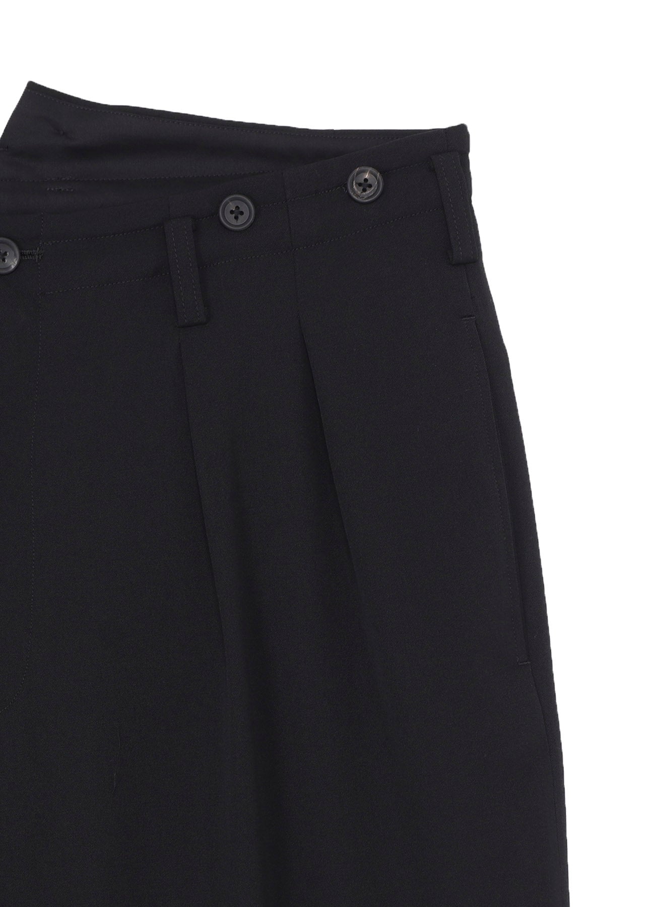 WOOL GABARDINE 2 TUCKS SUSPENDER PANTS