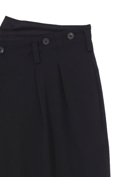 WOOL GABARDINE 2 TUCKS SUSPENDER PANTS