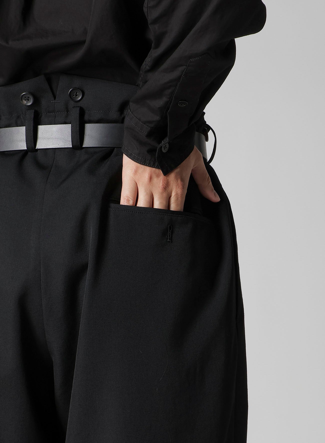 WOOL GABARDINE 2 TUCKS SUSPENDER PANTS – THE SHOP YOHJI YAMAMOTO
