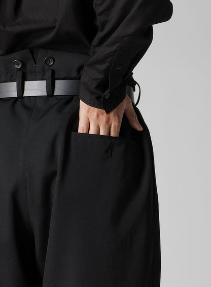 WOOL GABARDINE 2 TUCKS SUSPENDER PANTS