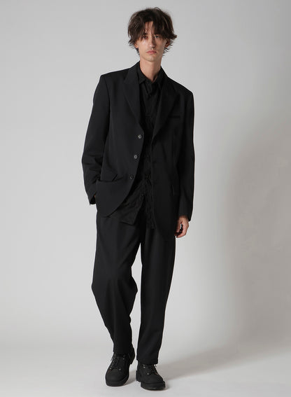 WOOL GABARDINE 2 TUCKS SUSPENDER PANTS