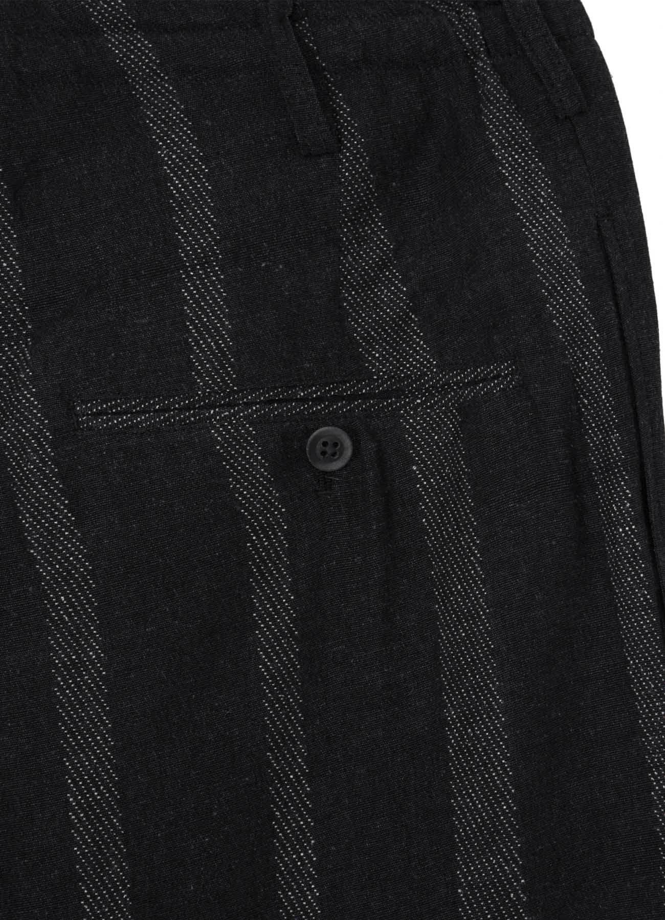 SILK/COTTON STRIPE PATTERN HEM OPENED PANTS – THE SHOP YOHJI YAMAMOTO