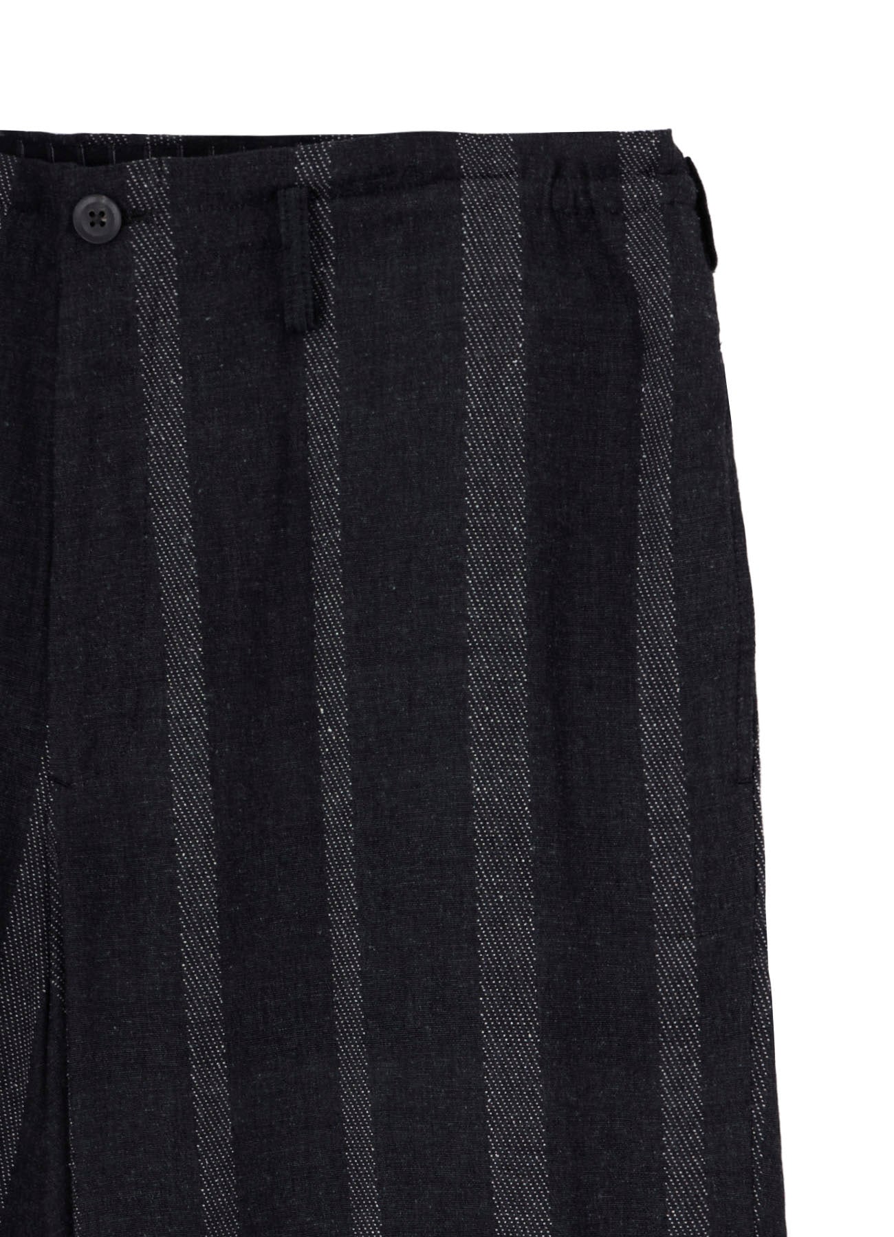 SILK/COTTON STRIPE PATTERN HEM OPENED PANTS – THE SHOP YOHJI YAMAMOTO
