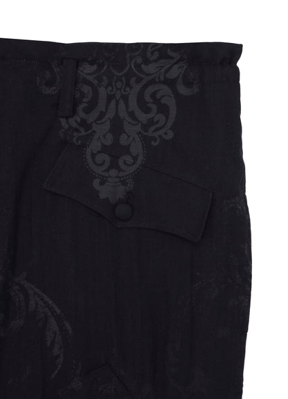 JACQUARD PATTERN HEM TAB PANTS