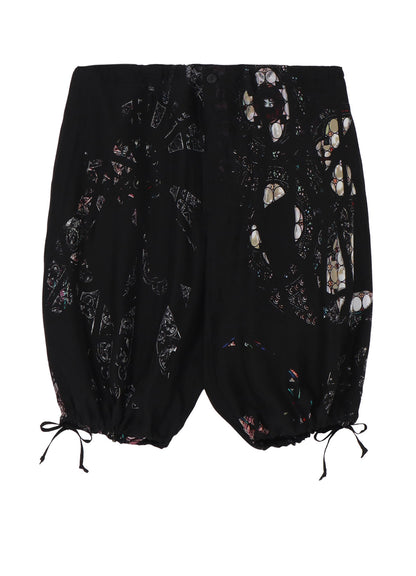 BLACK/LINING PRINTED SHORT PANTS
