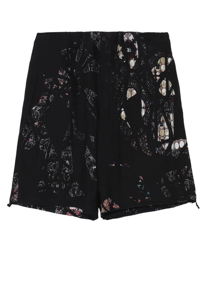 BLACK/LINING PRINTED SHORT PANTS