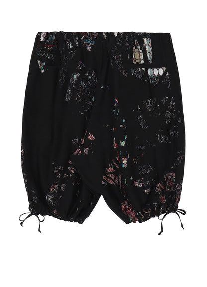 BLACK/LINING PRINTED SHORT PANTS