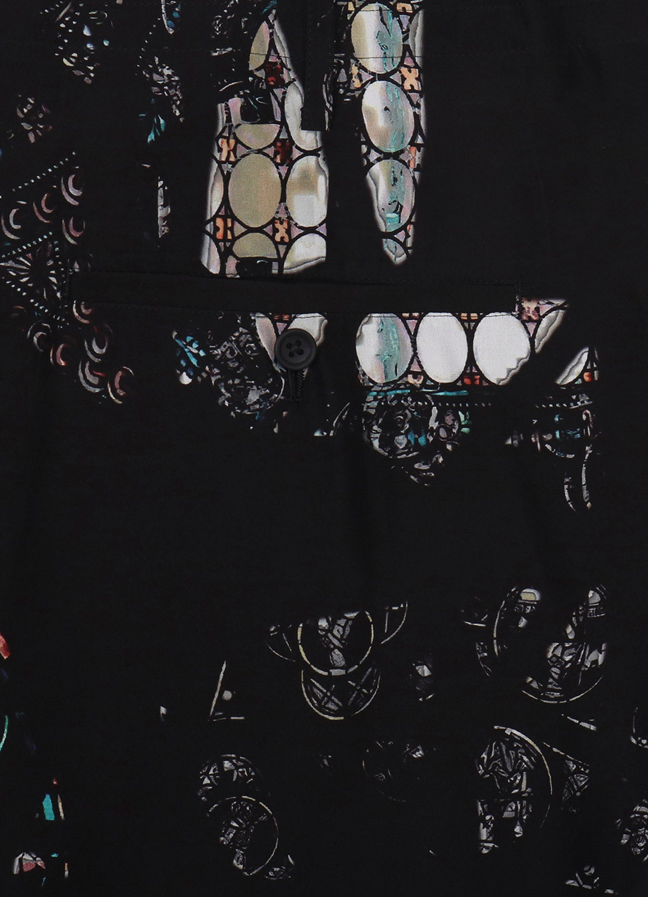 BLACK/LINING PRINTED SHORT PANTS