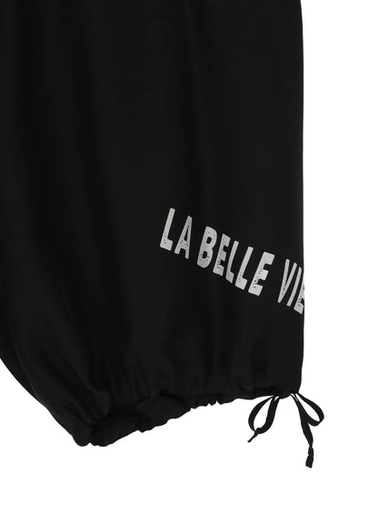 MESSAGE PRINTED WIDE SHORTS