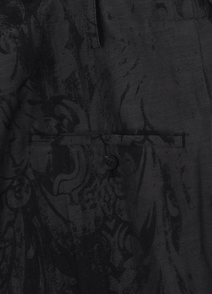 JACQUARD PATTERN DRAPE PANTS