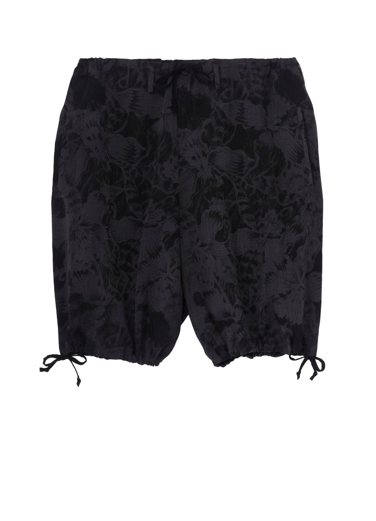 WOOL GABARDINE FLORAL DISCHARGE-DYED SHORT PANTS