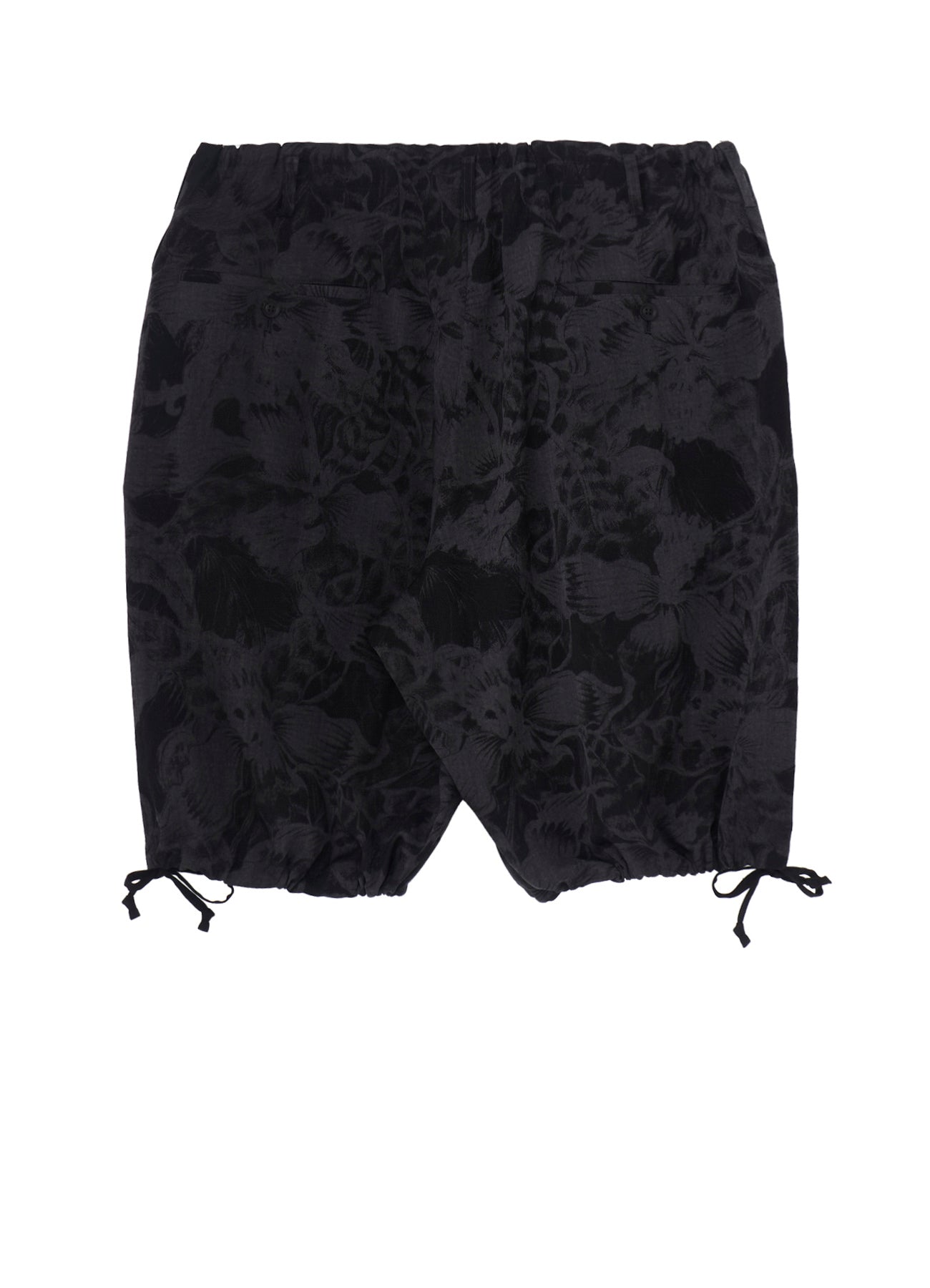 WOOL GABARDINE FLORAL DISCHARGE-DYED SHORT PANTS