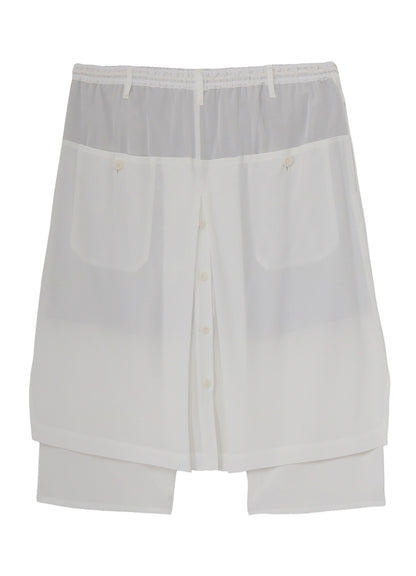 WHITE TA TUXEDO WRAP PANTS