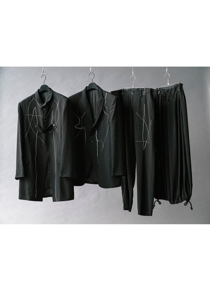 TA TUXEDO EMBROIDERED SLASH POCKET PANTS