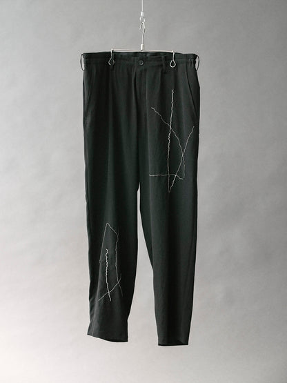 TA TUXEDO EMBROIDERED SLASH POCKET PANTS