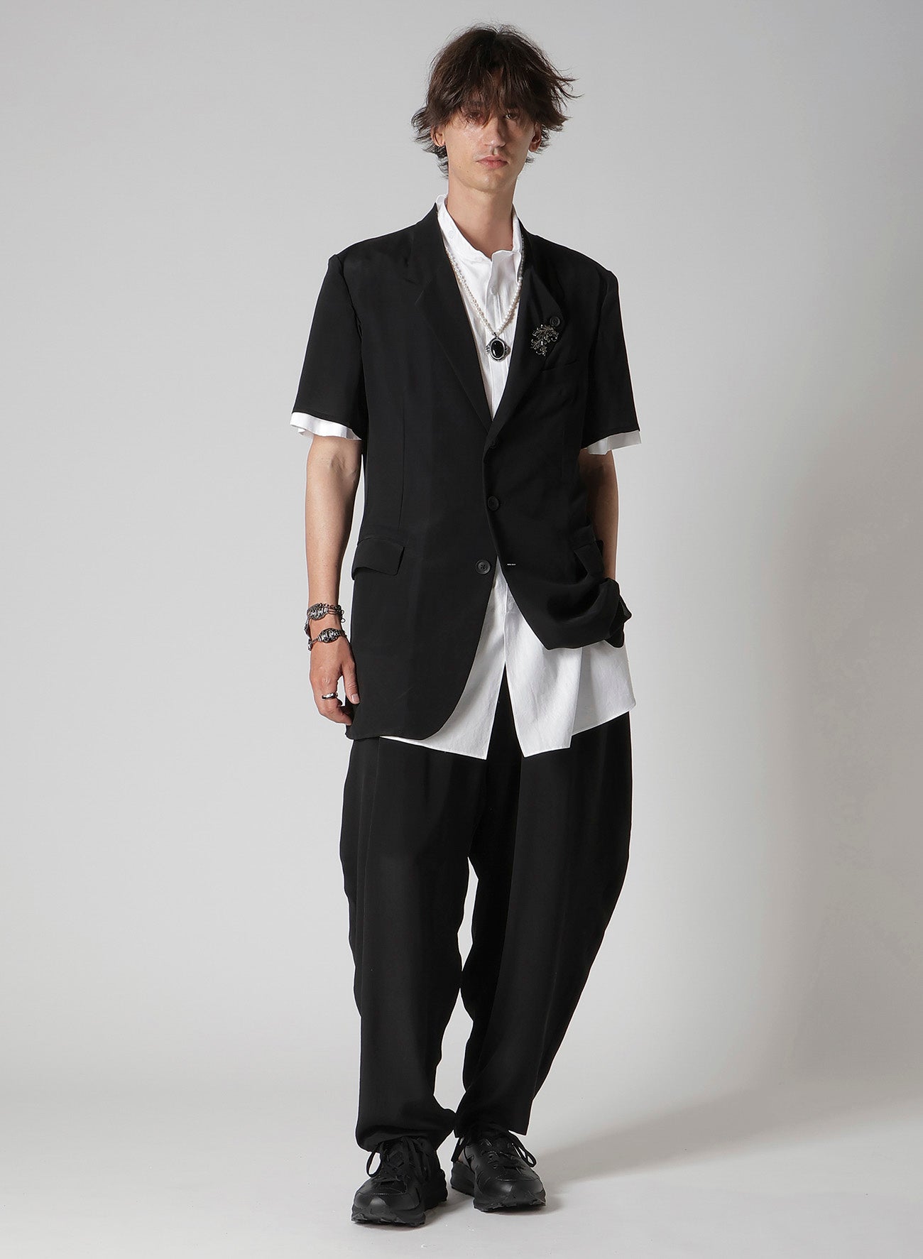 CREPE DE CHINE SILK OUTER DRAPE PANTS