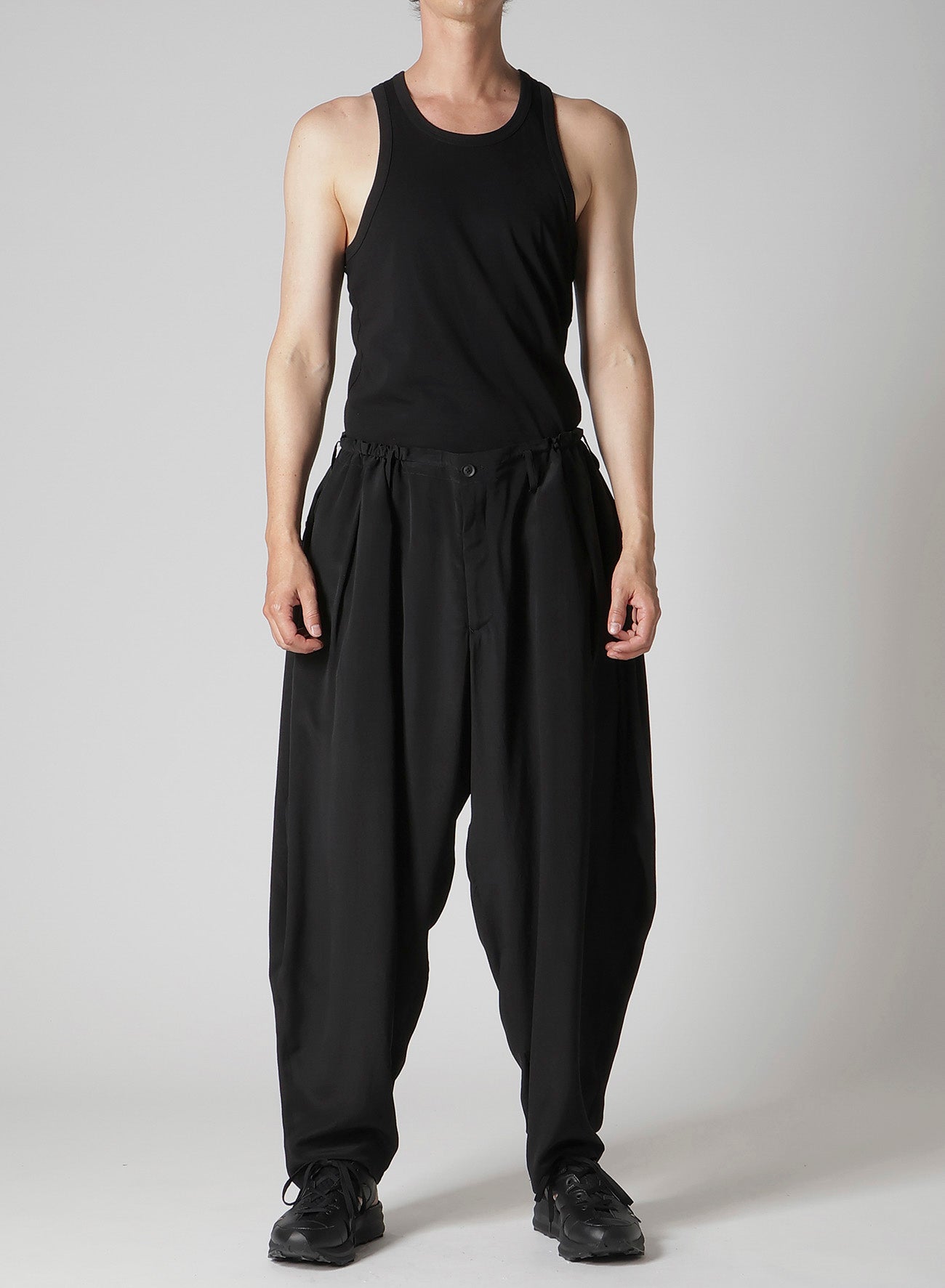 CREPE DE CHINE SILK OUTER DRAPE PANTS – THE SHOP YOHJI YAMAMOTO