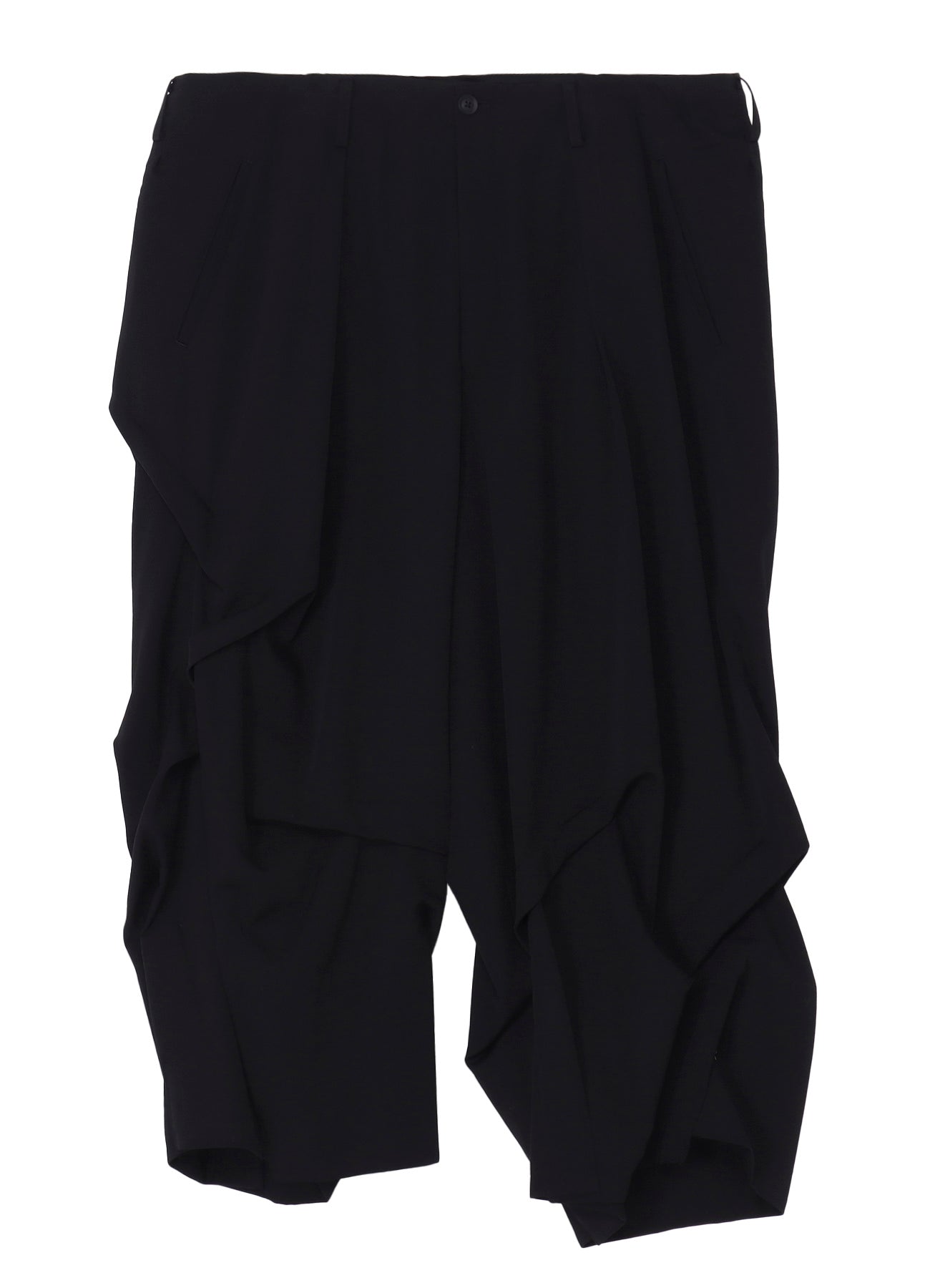 WOOL GABARDINE THICK TUCKS PANTS