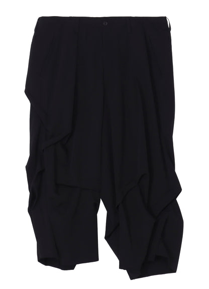 WOOL GABARDINE THICK TUCKS PANTS