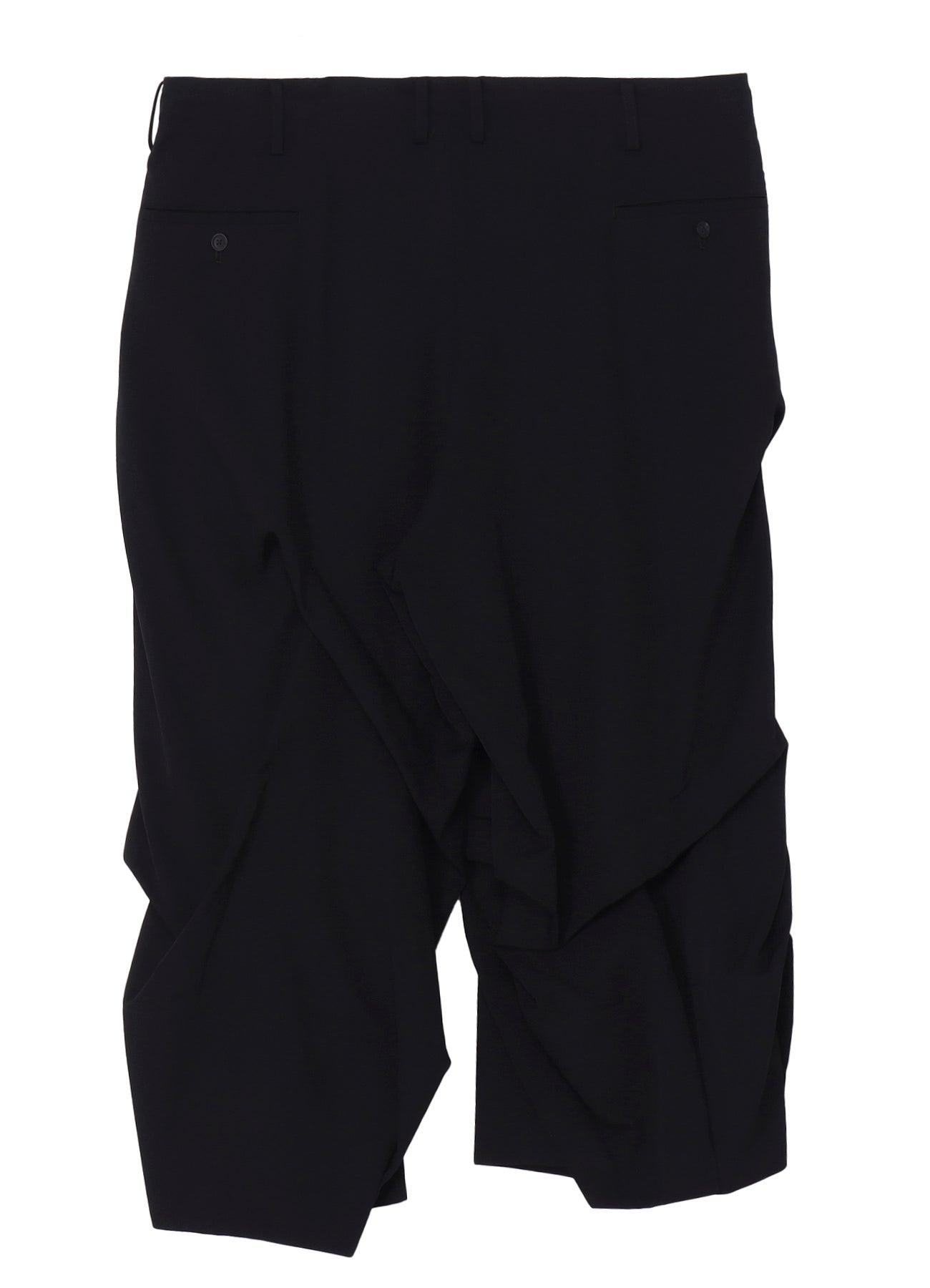 WOOL GABARDINE THICK TUCKS PANTS