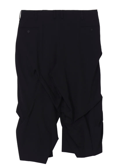 WOOL GABARDINE THICK TUCKS PANTS