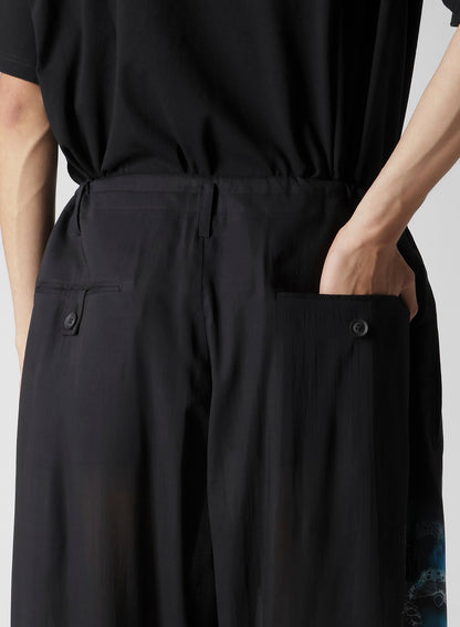SEA PRINTED TAB POCKET PANTS