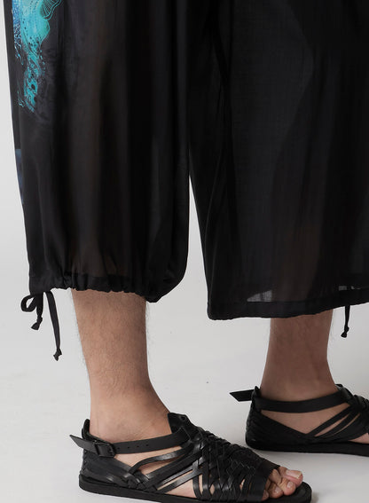 SEA PRINTED TAB POCKET PANTS