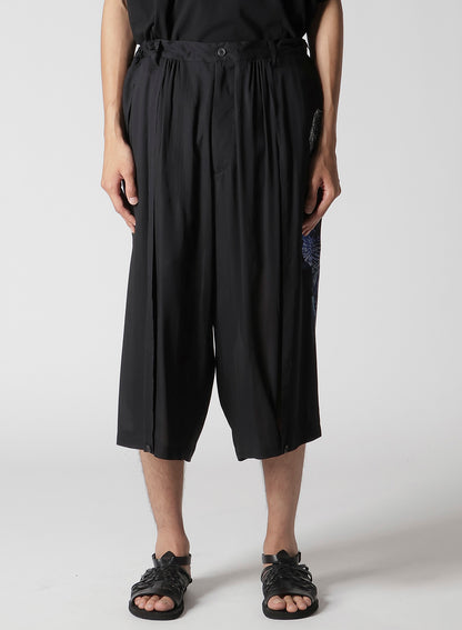 SEA PRINTED BACK SIDE CUT OFF PANTS